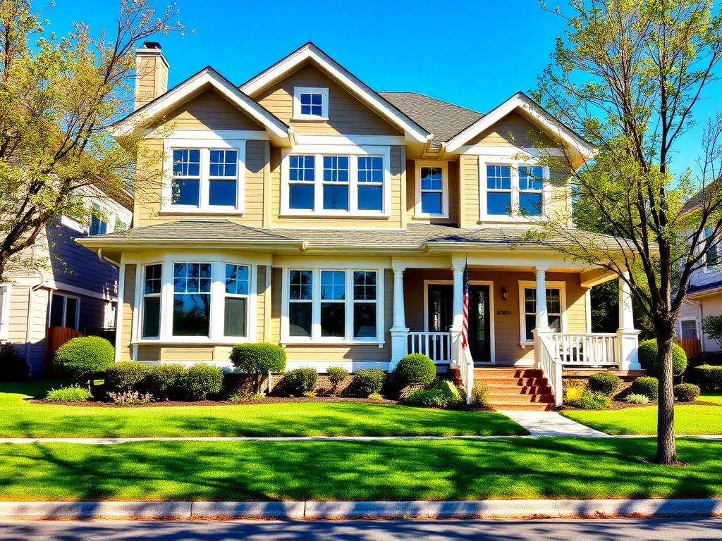 Suburban home exterior after a full exterior cleaning